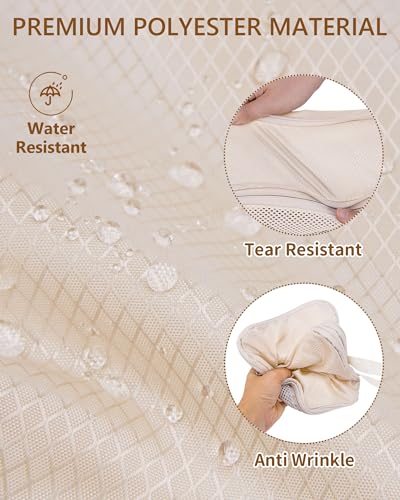 12pc Compression Packing Cubes for Suitcases, Expandable Travel Organizer Bags Set for Luggage, Lightweight Carry On Essentials, Beige - color: Cream