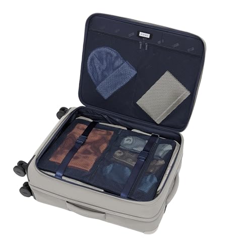 Away Medium Checked Luggage, 26-inch Lightweight Softside Spinner Suitcase - color: Cloud Gray