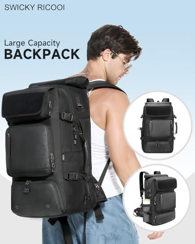 Travel Backpack for Men,60L Backpack with Shoe Compartment - color: Black(b), size: 60L