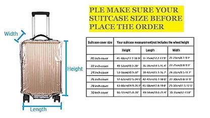 Clear PVC Suitcase Cover Protectors Thicken Luggage Cover Protector Full Transparent Waterproof Wheeled Dustproof Luggage Sleeve Protector 26" - size: 26"