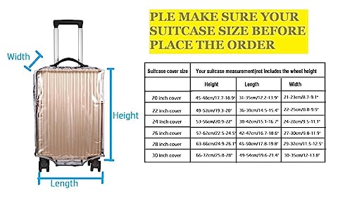 Clear PVC Suitcase Cover - Thick, Transparent, Waterproof & Dustproof - Wheeled Luggage Protector (20") - size: 20"