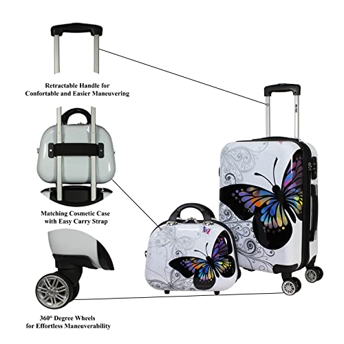 World Traveler Butterfly Luggage, 4-Piece Set - size: 4-Piece Set