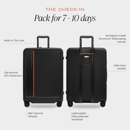 Briggs & Riley ZDX Medium 27 Inch Expandable Checked Luggage, Black - color: Black, size: 27" Hardside Checked