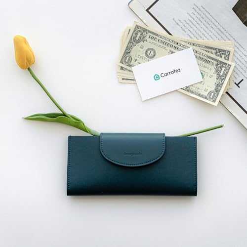 carrotez All-in-One Long Bifold 2-Tier PU Leather Wallet - Dark Green - color: Dark Green