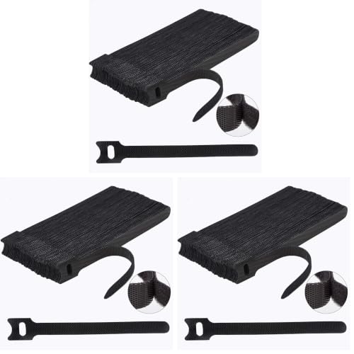Nettbe 60 PCS 6 Inches Reusable Cable Ties, Adjustable Cord Straps Wire Organizer Cord Wrap and Hook Loop Cable Management (Pack of 3) - size: 6inches-60PCS (Pack of 3)