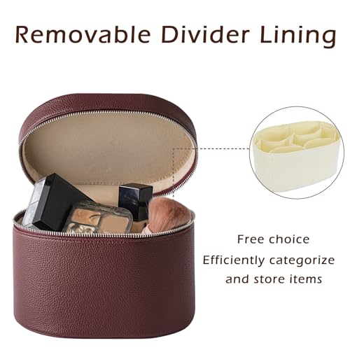 RSRSLEII Waterproof PU Leather Makeup Bag, Toiletry Bag (06Burgundy) - color: 06Burgundy