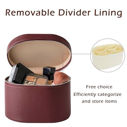 RSRSLEII Waterproof PU Leather Makeup Bag, Toiletry Bag (06Burgundy) - color: 06Burgundy