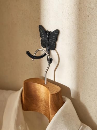 2 Pack Champagne Bronze Butterfly Adhesive Coat Hooks - color: Champagne Bronze