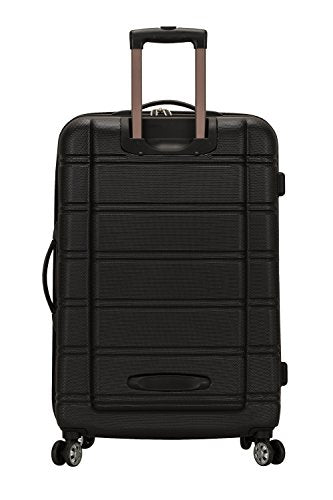 Rockland Melbourne Hardside Expandable Spinner Wheel Luggage, Checked Large 28", Black - color: Black, size: Checked Large 28"