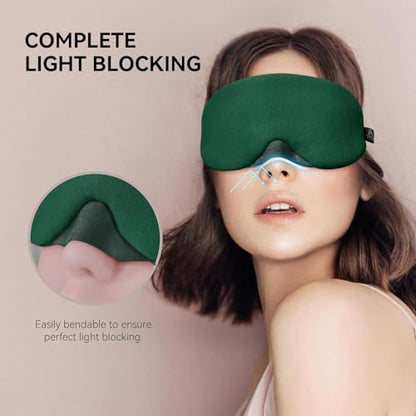 Mavogel Cotton Sleep Eye Mask, Breathable Light Blocking Sleep Mask - color: Green