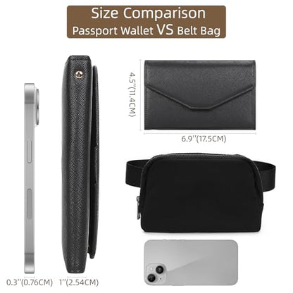 ZOPPEN Passport Holder Travel Wallet Organizer for Women,Black - color: Black