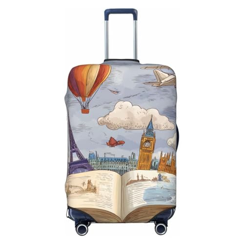 Hot air balloons Travel Luggage Cover,Baggage Suitcase Cover Protector Skins, Large (25-28 inches) - color: Hot air balloons, size: L (for 26"-28" Suitcase)