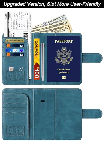 LOHASLIFE Passport Holder for Travel, Rfid Blocking Passport Cover Wallet - color: 120#Blue