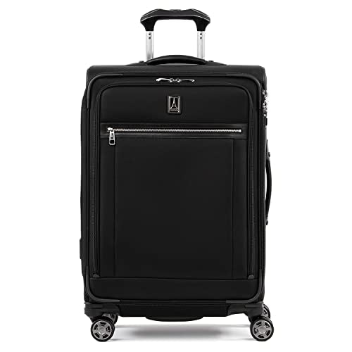 Travelpro Platinum Elite Checked Luggage Spinner, Black, 25-Inch - color: Shadow Black, size: Checked-Medium 25-Inch