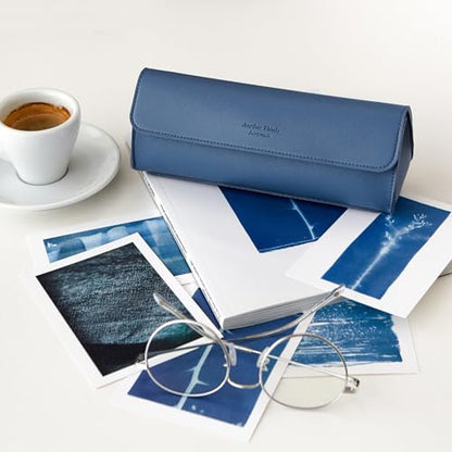 carrotez Stylish PU Leather Small Makeup Bag, Makeup Brush Bag - Soft Blue - color: Soft Blue