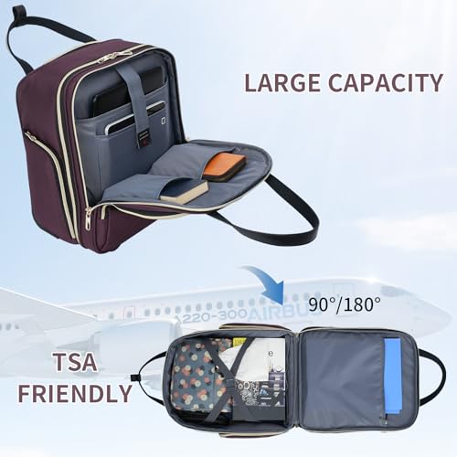 VANKEAN 16" Underseat Rolling Suitcase Travel Business Lightweight - color: Gold Purple