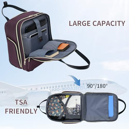 VANKEAN 16" Underseat Rolling Suitcase Travel Business Lightweight - color: Gold Purple