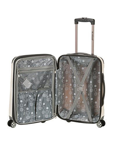 Rockland London Hardside Spinner Wheel Luggage, White, 3-Piece Set (20/24/28) - color: White, size: 3 Piece (28"/24"/20")