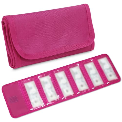 Money Organizer with Zipper,Cash Envelopes Budget Binder - color: Berry