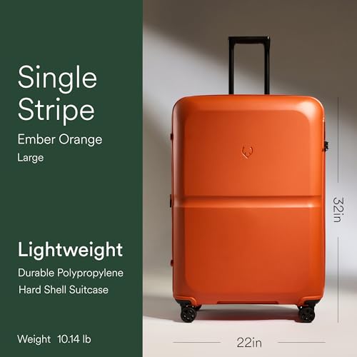 ANTLER - Single Stripe Hardside Luggage 32 Inch Large Suitcase - Durable, Lightweight & Expandable, 4 Spinner Wheels - Adjustable Handle, TSA Lock - Ember - color: Ember, size: Large