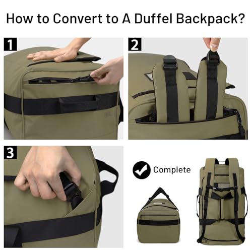 MIER 40L/60L/90L Water Resistant Backpack Duffel, Heavy Duty Duffle Bags - color: Dark Green, size: 40l