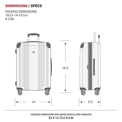 SwissGear 7786 Hardside Expandable Luggage with Spinner Wheels, Black, Carry-On 20-Inch - size: Carry-On 20-Inch