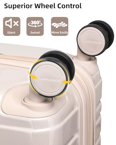 LARVENDER Carry on Luggage Sets 3 Piece, 20" Suitcase Set, Glossy Champagne - color: Glossy Champagne 20in, size: 3 Piece Set (20/DB/TB)