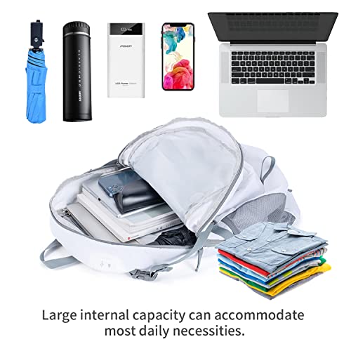 NODLAND Light Weight Packable Backpack for Travel Hiking 45L Foldable Water-Resistant Daypack Hydration Rucksack - color: White, size: Medium 45L