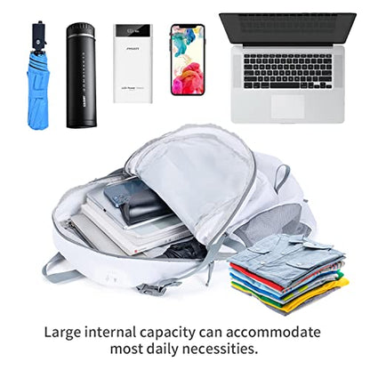NODLAND Light Weight Packable Backpack for Travel Hiking 45L Foldable Water-Resistant Daypack Hydration Rucksack - color: White, size: Medium 45L