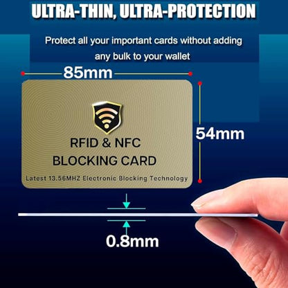 SaiTech IT 5 Pack RFID Blocking Card for Credit Debit ID Card, Golden - color: Golden