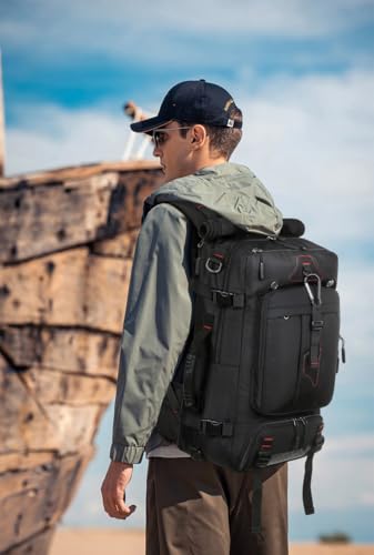 Travel Backpack for Men & Women, Convertible Duffle Bag 50L Large Carry on Backpack with Shoe Laptop Compartment, Wet Pocket - size: Large