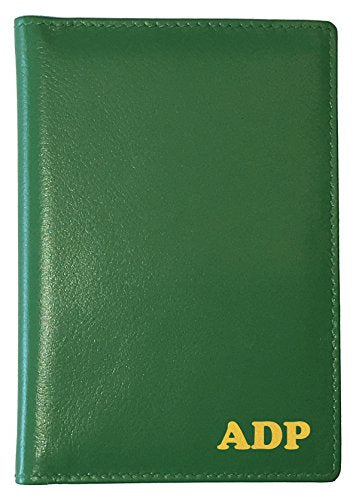 Personalized Monogrammed Emerald Green Leather RFID Passport Wallet - color: Emerald Green, style: Minimalist