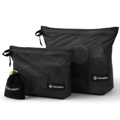 Vavabox Lightweight Travel Toiletry Bag for Women, Travel Pouch Men - color: Black