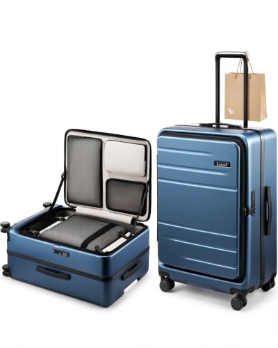 LUGGEX Top Opening Trunk Luggage, Aluminum Frame, Blue, 26" - color: Blue, size: 26 Inch Aluminum
