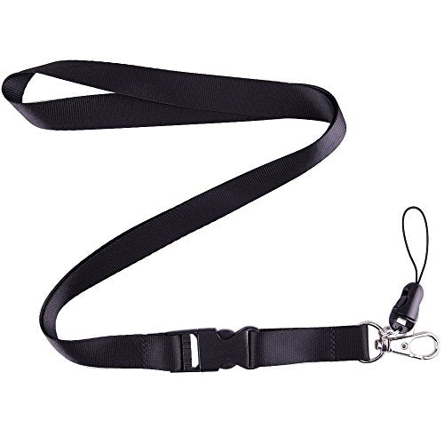 YOUOWO 2 Pack Badge Holders Leather+2 Pack Neck Lanyards Detachable Buckle Black Lanyard Strap for Men Women Keys 2-Sided PU Leather Vertical ID Cards Holder with 1 ID Window and 2 Card Slot