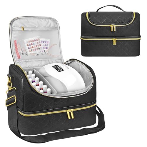 Boczif 2 Layer Nail Polish Organizer for 60 Bottles(15ml/0.5 fl.oz) - color: Black 60 Bottles