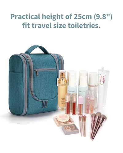 Narwey Hanging Travel Toiletry Bag for Women, Cosmetic Makeup Bag - color: AG-Teal, size: Medium