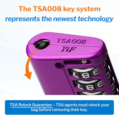 Forge Open Alert TSA Approved Luggage Locks, Purple, 2 Pack Locks - color: Purple 2 PK