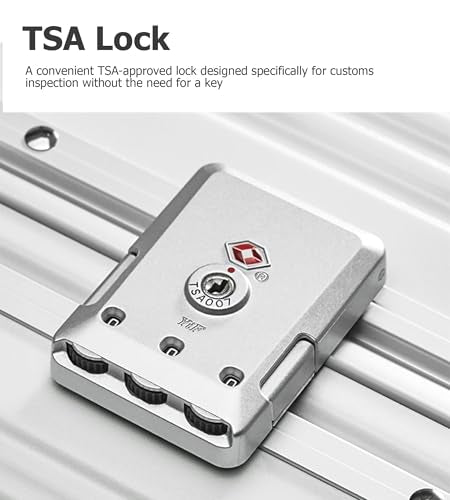 feilario PC Hardside Carry On Luggage, Aluminum Frame, TSA Lock, Cup Holder - color: A-Ivory White