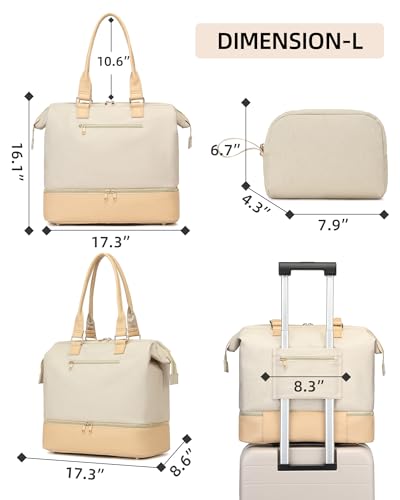 Weekender Bags for Women, Large Duffle Travel Tote Bag with Shoe Compartment,Personal Item Carry On Overnight Hospital Bag