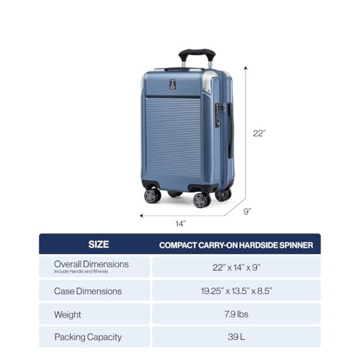 Travelpro Platinum Elite Hardside Carry-On Luggage, True Navy, 21-Inch - color: True Navy Blue, size: Carry-on 21-Inch