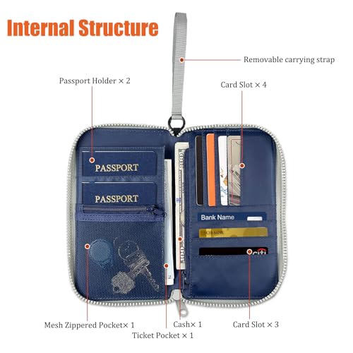 Passport holder for travel Family passport holder(Black) - color: Black