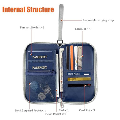 Passport holder for travel Family passport holder(Black) - color: Black