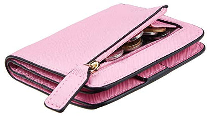 Toughergun Women’s Small Slim Leather Wallet with RFID Protection, Compact Bifold Mini Purse with Clear ID Window - color: CH Pink