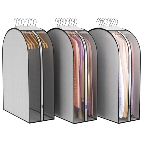 Liuoud 10" Gusseted Garment Bags for Hanging Clothes, 32", 3 Pack - size: 32 inch