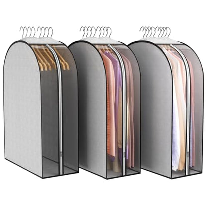 Liuoud 10" Gusseted Garment Bags for Hanging Clothes, 32", 3 Pack - size: 32 inch