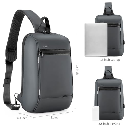 VGOAL Sling Backpack Crossbody Shoulder Chest Bag for Men Daypack - color: Fg6301-grey
