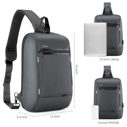 VGOAL Sling Backpack Crossbody Shoulder Chest Bag for Men Daypack - color: Fg6301-grey
