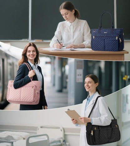 Bagstellar Teacher Tote Bag for Women, 15.6" Laptop Work Tote Computer Bag - color: Sage Green
