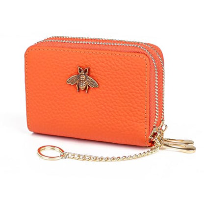 imeetu RFID Credit Card Holder, Small Card Wallet Women, Leather Card Case - color: Max - Orange, size: Max